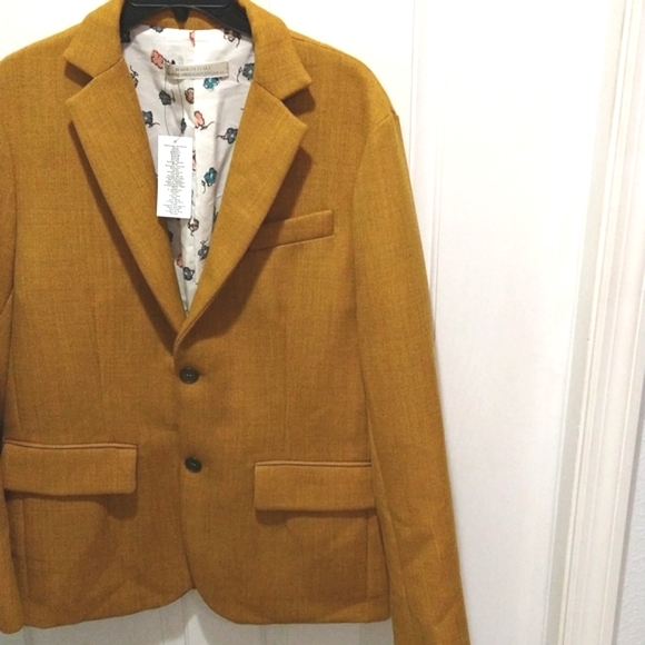 JAY KOS Sports Wool Coat in Mustard Yellow - Picture 2 of 10